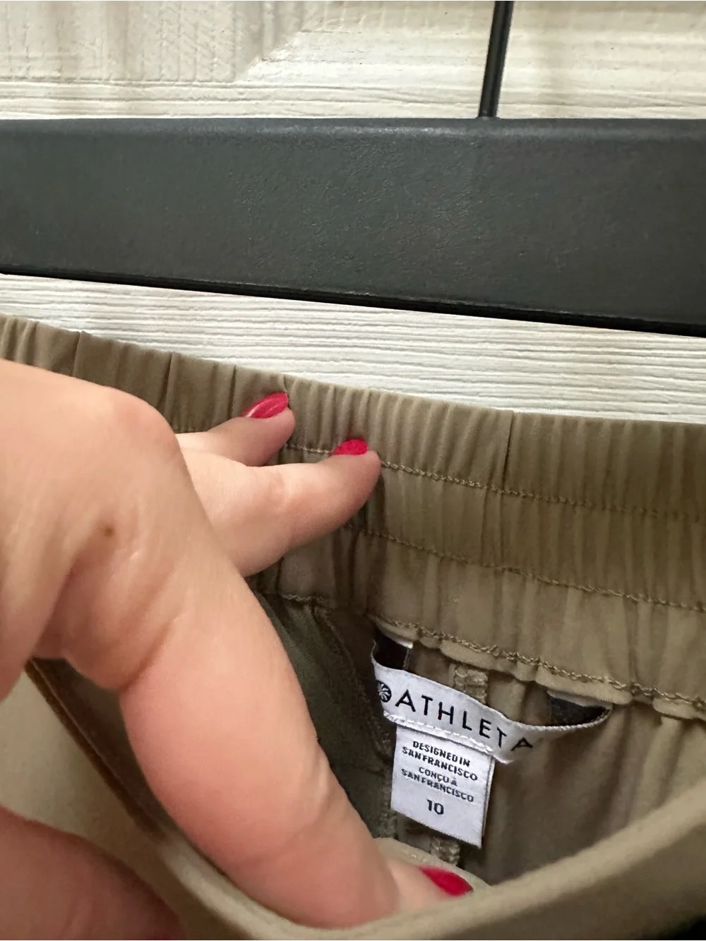 Athleta Pinnacle High Rise Trouser tan Wide Leg pants 10